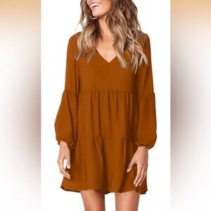Elegant Brown Women's Dress
